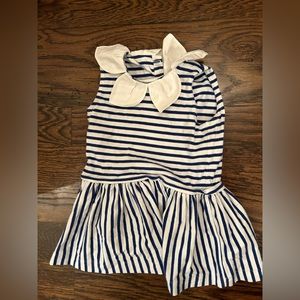 No added sugar 18 months flower collar stripe dress euc
